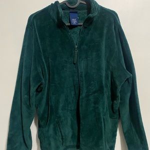 Dark Green Fleece Zip-Up
